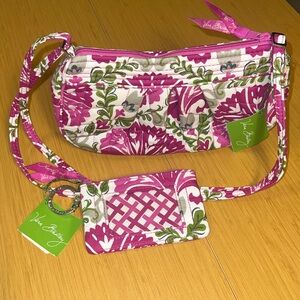 Vera Bradley Pink and Green Floral Shoulder Bag